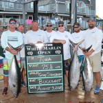 2018 White Marlin Open - 1st Place Tuna Gary Stamm & Gary Sansburry (Buckshot). Image Courtesy: Coastal Fisherman
