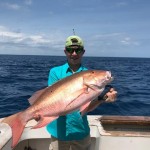 Photo from ROFFS™ Client Captain Glenn Cameron (Floridian). Great fishing action, mutton off of Stuart, FL and dolphin bite in the Abacos.