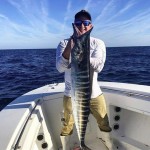 ROFFS™ Client Dave Satava out of Mayport FL.
ROFFS Team,
“Thanks for the great report! I was originally planning on heading north out of Mayport. After reviewing your report and seeing favorable conditions to the south consistent for the past 3 days I changed my plans to start there and troll my way north along a temp and color line. Within 30 minutes of trolling we hooked up with a nice 30# wahoo. Before I had a chance to re-set my whole spread we had our second fish on which was a nice 40# wahoo. With more than enough meat for me and crew we headed back home and left the rest to grow for next time.”
Thanks again,
Dave
