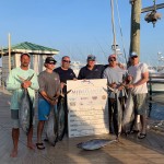 Congratulations to ROFFS™ Client Captain Ken Hager (Taylor Jean). Mid Atlantic Tuna Tournament (NJ): 1st Place Heaviest Stringer Yellowfin Tuna & Bigeye Tuna, 1st Place Heaviest Yellowfin Tuna & 1st Place Yellowing Tuna Stringer.
Pictured left to right: Brian Shortino, “Big Al” Monteverdi, Captain Ken Hager, David McKendrick, Brandon Kape, Alan Kape.