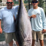 ROFFS™ client Ken Hager, and first mate "Big Al" Monteverdi (Taylor Jean), fishing the canyons off Manasquan NJ. "Great trip, went 3-4 on bigeyes"