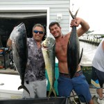 Ok so you have a happy new client so far. Landed on a couple of your numbers and took about 3 minutes to get tight. The Bluefin and Mahi caught at Coimbra Wreck but the yellowfin by 100 square and the Letters area in the Hudson. A dozen short Yellows released and 3 nice mahi kept up to 45 pounds. White Marlin released in the deep. Overall a great day! No Eyeballs caught that I heard of except for way East in the deep, Dip, Atlantis and Hydrographer. But what to me was unusual was that it was just me, my buddy Bobby Lee on the Blackhawk and a guy from Jersey in the area. Day after 4th i guess kept guys home, but seas were perfect!